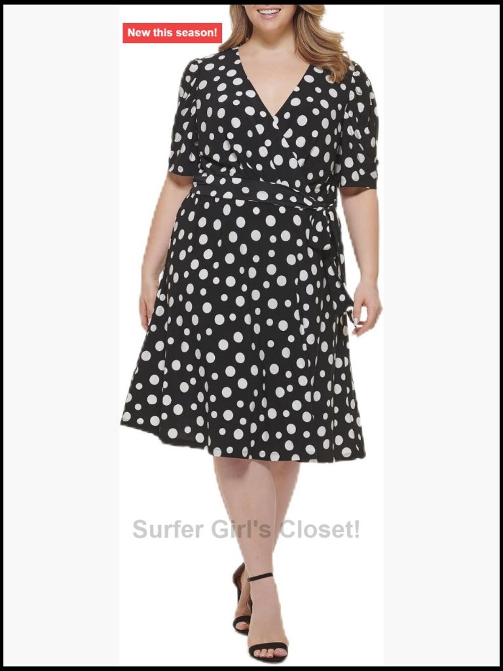 Casual Short Sleeve Wrap Dress Plus Size Jersey Self Tie Belt